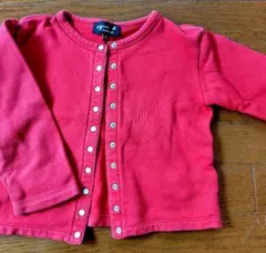 agnès b. 赤 ボタン付きカーディガン 6 ans
