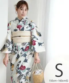 新品 utatane うたたね 浴衣＆帯セット 赤と鉄紺の牡丹と御所車 Sサイズ