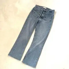 ZARA フリンジ裾 ストレートデニム 36