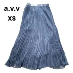 a.v.v アーヴェヴェ ロングプリーツスカート ブルー XS
