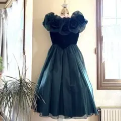 【上品な別珍♡ダークグリーンドレス】超美品★ピアノ発表会