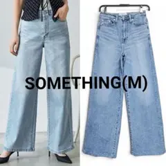 美品✨SOMETHING LISA ワイドデニムパンツ　ブルー　Mサイズ