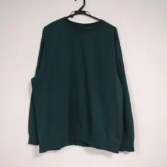 【H＆M】ダークグリーン クルーネック トレーナーゆったりLサイズ