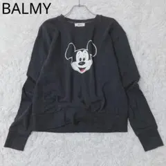 バルミー　スウェット　トレーナー　ミッキー　オーバーサイズ　カジュアル　ブラック