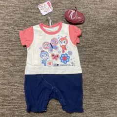 新品タグ付き！【70】アンパンマン ドキンちゃんコキンちゃん綿100ロンパース