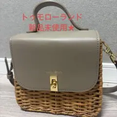 新品未使用品★VIOLAdOro かごバッグ グレー/ベージュのサムネイル
