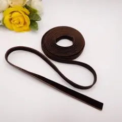 10mm幅　両面ベルベットリボン　こげ茶　ダークブラウン　長さ2m