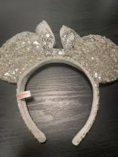 ミッキー耳カチューシャ シルバー スパンコール
