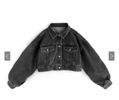 ブラック クロップドデニムジャケット