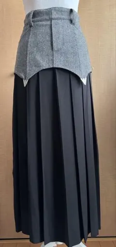 PAMEO POSE ヘリンボーンプリーツスカート　ブラック　Mサイズのサムネイル