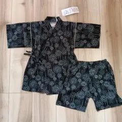 【新品】くろわっさん 花火柄 甚平 110