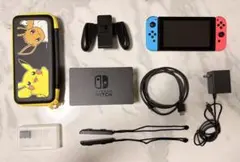 Nintendo Switch 本体 青/赤 付属品セット+キャリングケース付