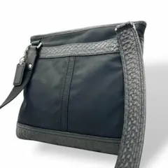 良品 1292 Coach ショルダーバッグ ミニシグネチャー ナイロン レザー