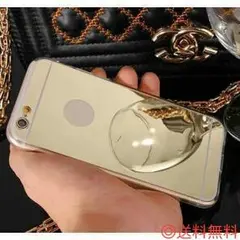 iphone6plus 超薄 TPU ソフト ケース 鏡面 カバー (ゴールド)