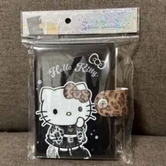 ハローキティ　シール帳　シールバインダー　ギャル　ヒョウ柄　黒　ブラック