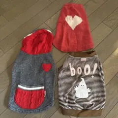 犬服　3着セット　フード付き　ニット