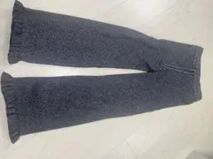 ブラック ニット フレアパンツ