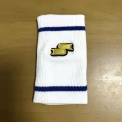 SSK リストバンド ホワイト 青いストライプ