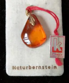 新古品 天然 琥珀 アンバー Germany Drop ペンダントトップ i68