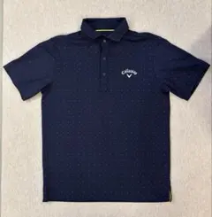 Callaway ネイビー ドット柄 ポロシャツ　キャロウェイ　メンズ　M