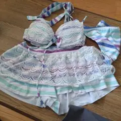 レースストライプセパレート水着