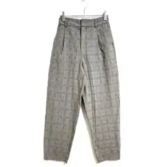 GU テーパードパンツ S チェック柄 グレー カジュアル おでかけ 上品 春秋