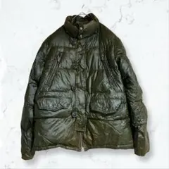 a2929 TK ダウンジャケット カーキ系 メンズ 古着 無地 ジップアップのサムネイル