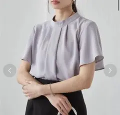 RANAN ラナン ブラウス タックデザインフリルブラウス 半袖 L