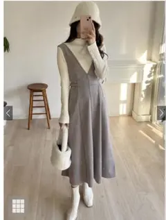 サイドベルトスエードポンチフレアジャンパースカート　dk933a サイズs