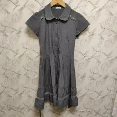 ◆LODISPOTTO ワンピース ロング 半袖 グレー系 ビーズ装飾