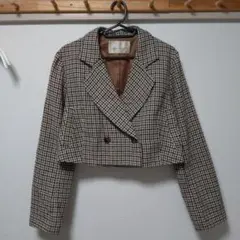 continuer de NICE CLAUPチェック柄 クロップドジャケット