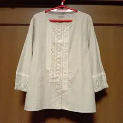 お値下げ　サマンサモスモス　パッチワークレース前開きブラウス