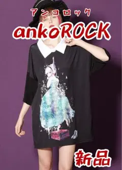 ◇ankoROCK◇前後ホラーナイトオバケネコシャツ襟Tシャツ 【半袖 