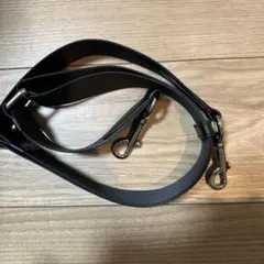 コーチショルダーストラップ ブラック ナイロン レザー