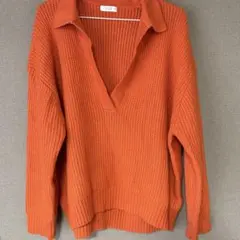 LOWRYS FARM オレンジ 長袖ニットセーター F