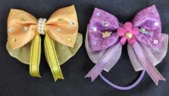 ディズニープリンセス リボンデザイン ヘアゴム 2個セット