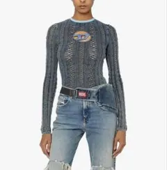 DIESEL 長袖 Vネック ニット セーター ライムグリーン - メルカリ