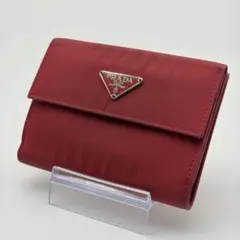 PRADA プラダ テスート ナイロン 2つ折り財布 レッド 三角ロゴ Wホックのサムネイル