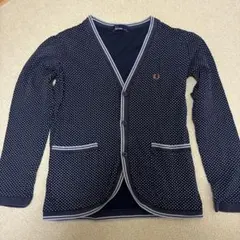 FRED PERRY ネイビー ドット柄 カーディガン Mフレッドペリー