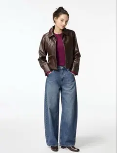 ユニクロ　バギーカーブジーンズ　67BLUE 28インチ