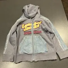 【古着☆サイズ110】REPAYSAN リペイザン　パーカー　ブルー　異素材