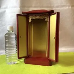 美品】厨子 仏壇 朱塗り 金具装飾 ミニ仏壇 御本尊 漆調 - メルカリ