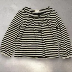 バイオレットティアラ　ニットカーディガン　長袖　L ボーダー　ストライプ　ボタン