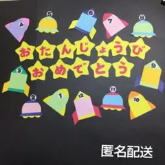 お誕生日表　宇宙の壁面飾り