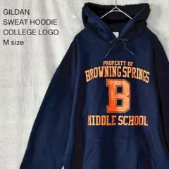 90S 古着 カレッジ スウェット パーカー ネイビー