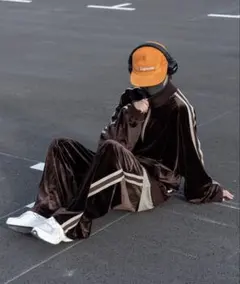 Pershura ベルベットジャケット ブラウン