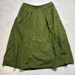 無印良品 良品計畫 傘裙 【M】 綠色 及膝 棉