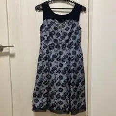 Rew de Rew ネイビー　花柄パーティードレス 38サイズ