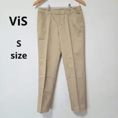 ビス　テーパードパンツ　ストレッチ　センタープレス　ベージュ　S　オフィスのサムネイル