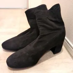 ユニクロ　ストレッチショートブーツ　24.5cm　ブラック　UNIQLO